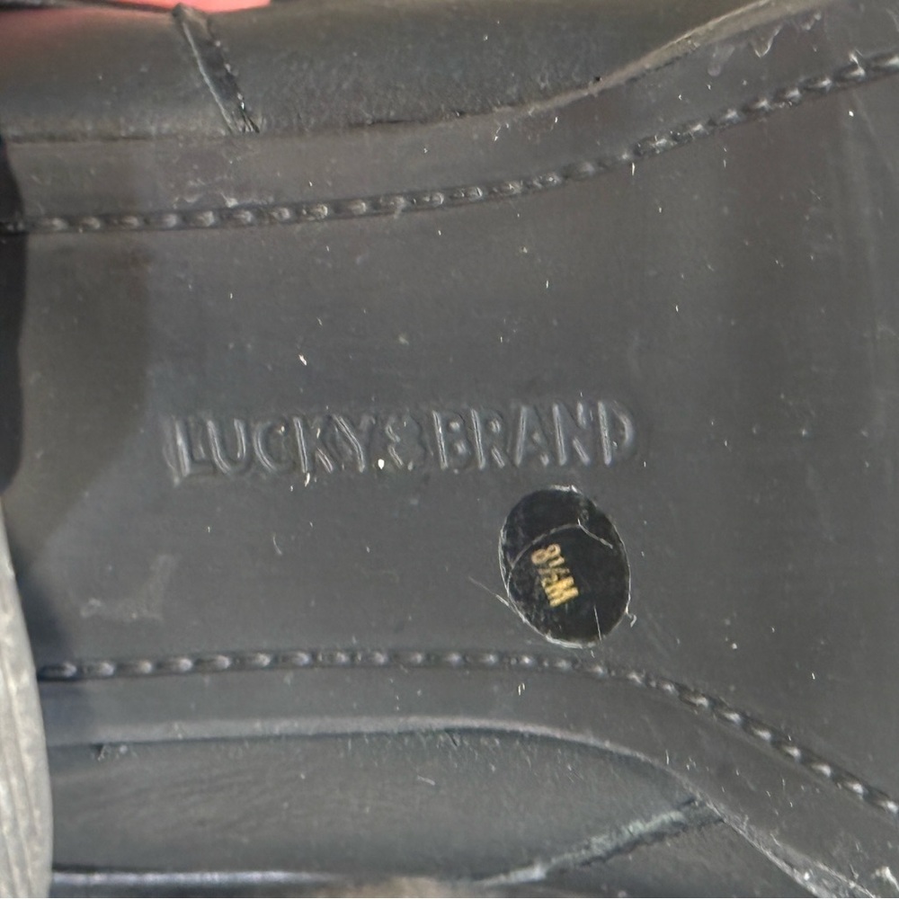 Women’s LUCKY BRAND Nathari Foldover black leather knee high boot- Size 8.5 - Picture 11 of 11